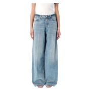 Haikure Wide Leg Jeans Acqua Ss25 Blue, Dam