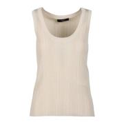 Max Mara Weekend Elegant Viskosblandning Stickad Topp Beige, Dam