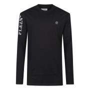 Philipp Plein Avslappnad Bomull Långärmad T-shirt Black, Herr