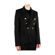 Made in Italia Svart ullblazer Loro Piana-tyg Black, Dam