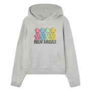 Palm Angels Grå Melan Crossroads Bears Hoody Gray, Herr