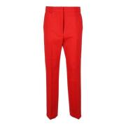 Sportmax Ullblandning Stretchbyxor Red, Dam