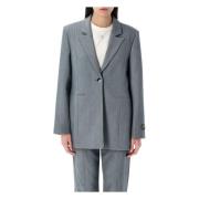 Ganni Phantom Grey Future Suiting Blazer Gray, Dam