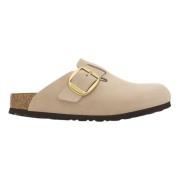 Birkenstock Boston Big Buckletofflor Sand Beige, Dam