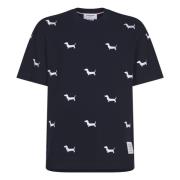 Thom Browne Blå Polo Tee med Hector Brodyr Blue, Herr