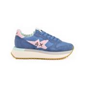 Sun68 Casual Sneakers i Olika Material Blue, Dam