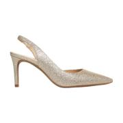 Michael Kors Guld Glitter Slingback Pump Yellow, Dam