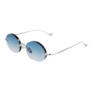 Eyepetizer Wilmot Runda Metall Solglasögon Gray, Unisex