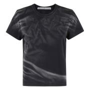 Alexander Wang Krympt Jersey T-shirt Black, Dam