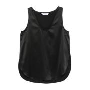 Max Mara Svart Pure Top Elegant Stil Black, Dam