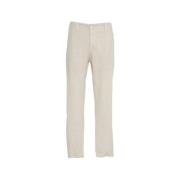 Transit Beige Wide Leg Linen Trousers Beige, Herr