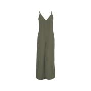 8PM Grön Linne Jumpsuit Chic Casual Stil Green, Dam