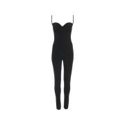 Norma Kamali Elegant Svart Catsuit Sweetheart Ringning Black, Dam