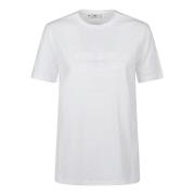 Elisabetta Franchi Casual Bomull T-shirt för Kvinnor White, Dam