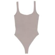 Entire Studios Fyrkantig hals bodysuit satellit Gray, Dam