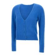 Kaos Blå Ullblandning Cardigan Tröja Blue, Dam