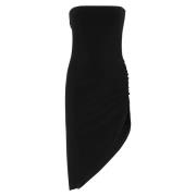 Norma Kamali Elegant Strapless Side Drape Klänning Black, Dam