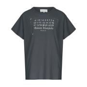 Maison Margiela Svarta T-shirts och Polos med Logotryck Black, Dam