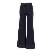 Victoria Beckham Alina High Waist Slim Fit Jeans Blue, Dam