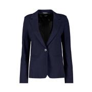 Marella Blå Jersey Blazer med Reverskrage Blue, Dam