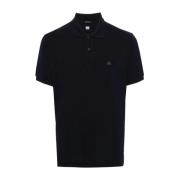 C.p. Company Logo Print Polo Shirt Blue, Herr