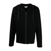 James Perse Vintage Terry Zip Up Hoodie Black, Herr