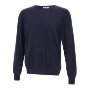 Lardini Navy Blue Ull Crew Neck Sweater Blue, Herr