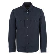 Woolrich Klassisk Krage Overshirt Blue, Herr