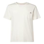 Valentino Garavani Vit T-shirt med Placchetta Go Logo White, Herr