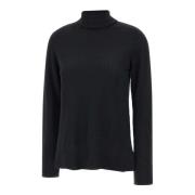 Kaos Svart ull turtleneck tröja Black, Dam