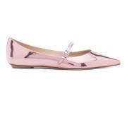 Stuart Weitzman Mary Jane Platta Skor Pink, Dam