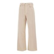 Agolde Beige Low Slung Baggy Jeans Beige, Dam