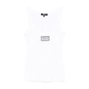 Versace Vit Scoop Neck Ärmlös T-shirts och Polos White, Dam