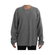 Dolce & Gabbana Grå Oversized Crewneck Pullover Siden Tröja Gray, Herr