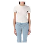 Mugler Vit Pierced Baby T-shirt White, Dam