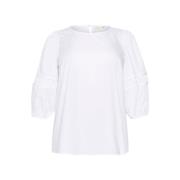 Kaffe Curve Feminin Blus Optisk Vit White, Dam