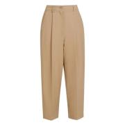 Marni Stiliga Wide Leg Byxor Brown, Dam