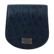 Dolce & Gabbana Elegant Bl Caiman Lder Plnbok Blue, Herr