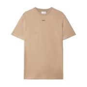 Off White Svart bomullst-shirt med logotyp Beige, Herr