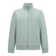 Boggi Milano B Tech Full-Zip Hoodie I Lätt Bomullsblandning Scuba Gree...