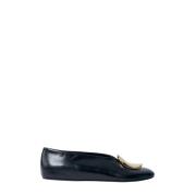 Jil Sander Guldton Läder Ballerina Pumps Black, Dam