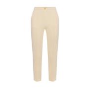 Elisabetta Franchi Gula Stretch Crepe Slim Fit Byxor Yellow, Dam