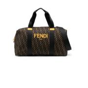 Fendi Logo Print Gymväska Brown, Herr