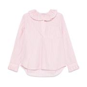 Philosophy di Lorenzo Serafini Rosa Ruffle Krage Skjorta Broderad Logo...