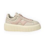 Hogan Sneakers med H-Stripes Design Beige, Dam