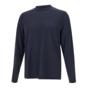 Filippo De Laurentiis Royal Merino Ull Crew Neck Sweater Blue, Herr