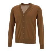 Paolo Pecora Brun V-ringad Cardigan Sweater Brown, Herr