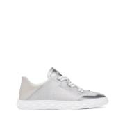 Jimmy Choo Silver Sneakers med Platt Gummisula Gray, Dam