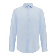 Boggi Milano B Tech Slim Fit Stretch Nylon Skjorta Blue, Herr