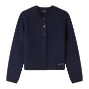 A.p.c. Klassisk Ullkardigan - Mörkblå Blue, Dam